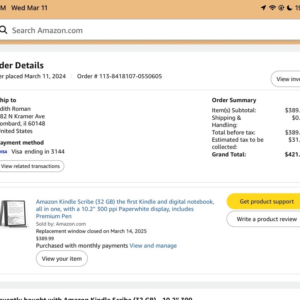 Amazon Kindle Scribe (2024 purchased )Black with Black Stylus - Picture 7 of 7